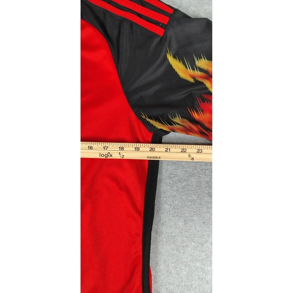 Adidas Belgium 2022-23 World Cup Flaming Shorts Sleeve Soccer Jersey Mens LG - Picture 10 of 12